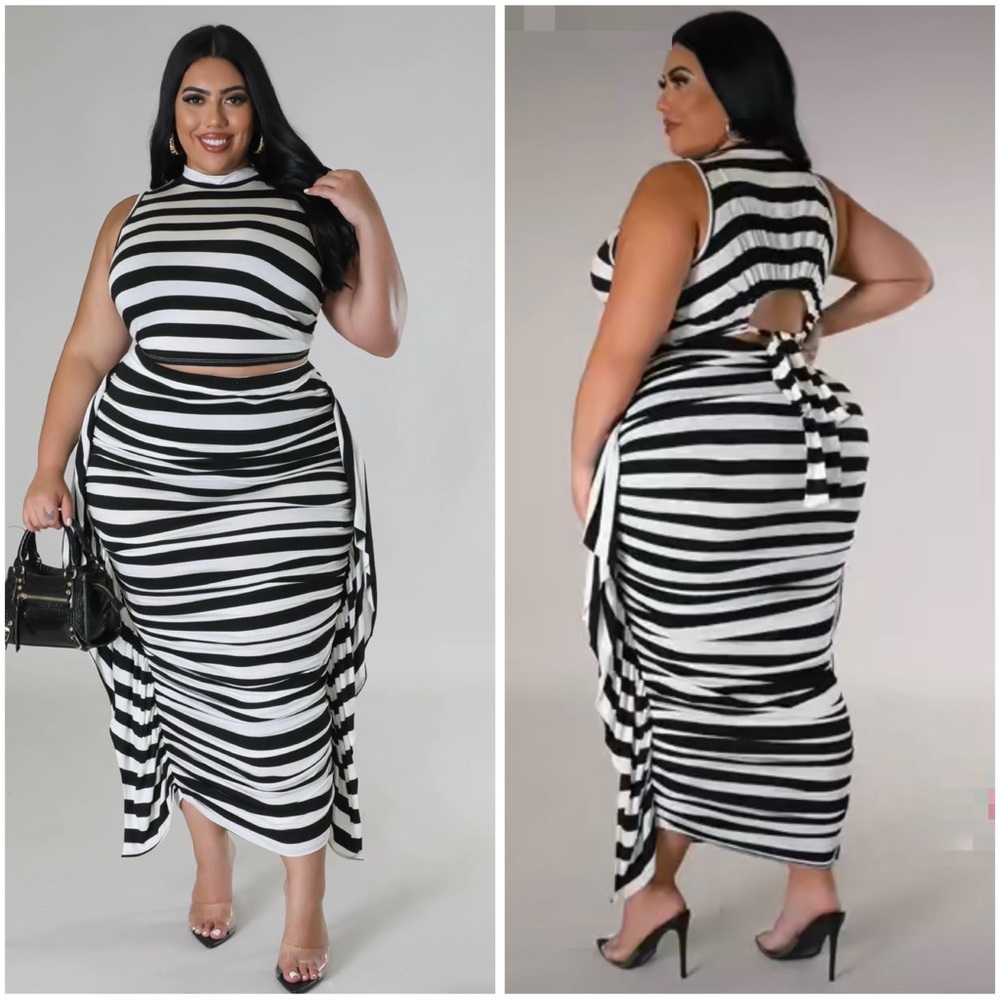 Black and White Striped Dress